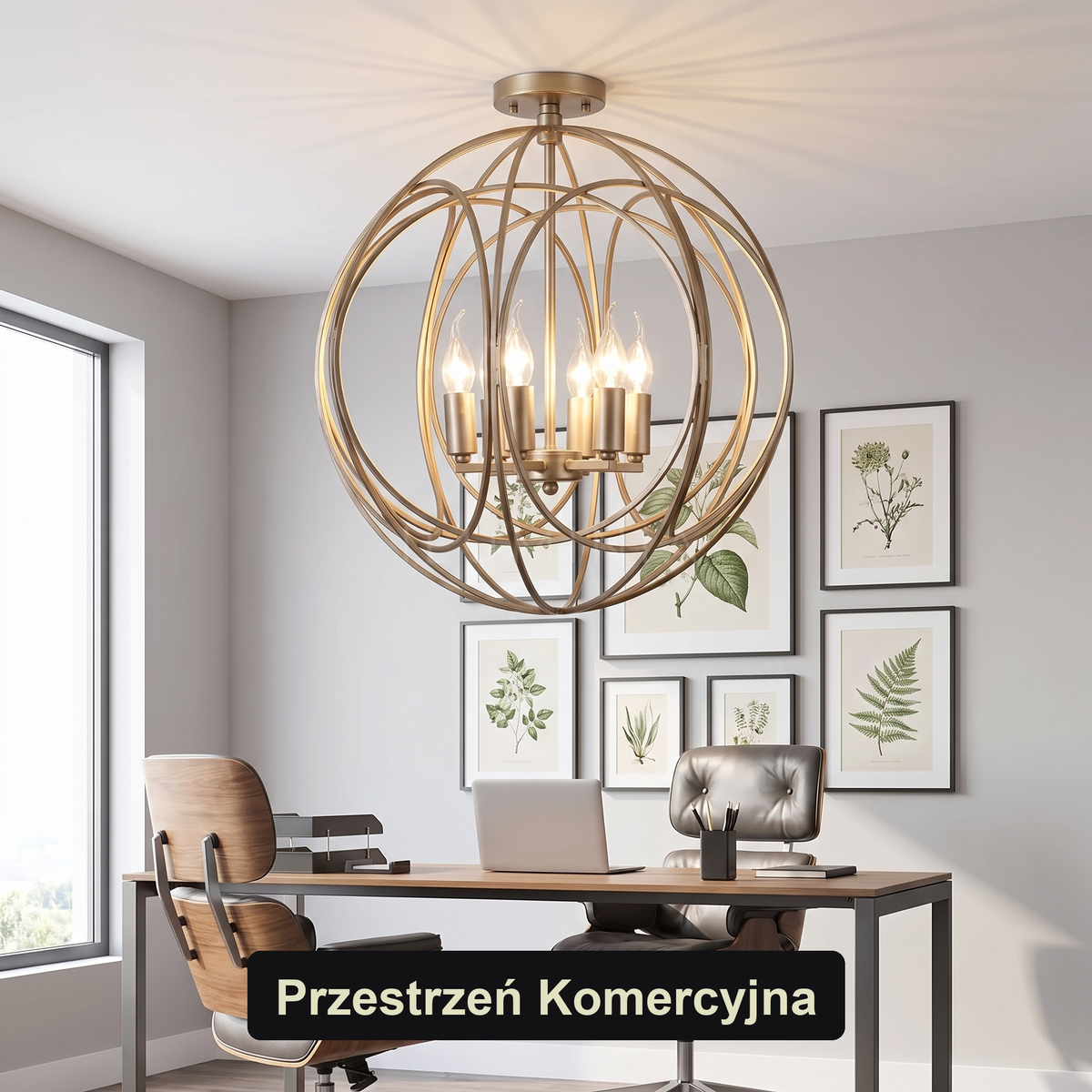 Żyrandol do sypialni kula | Aurilla