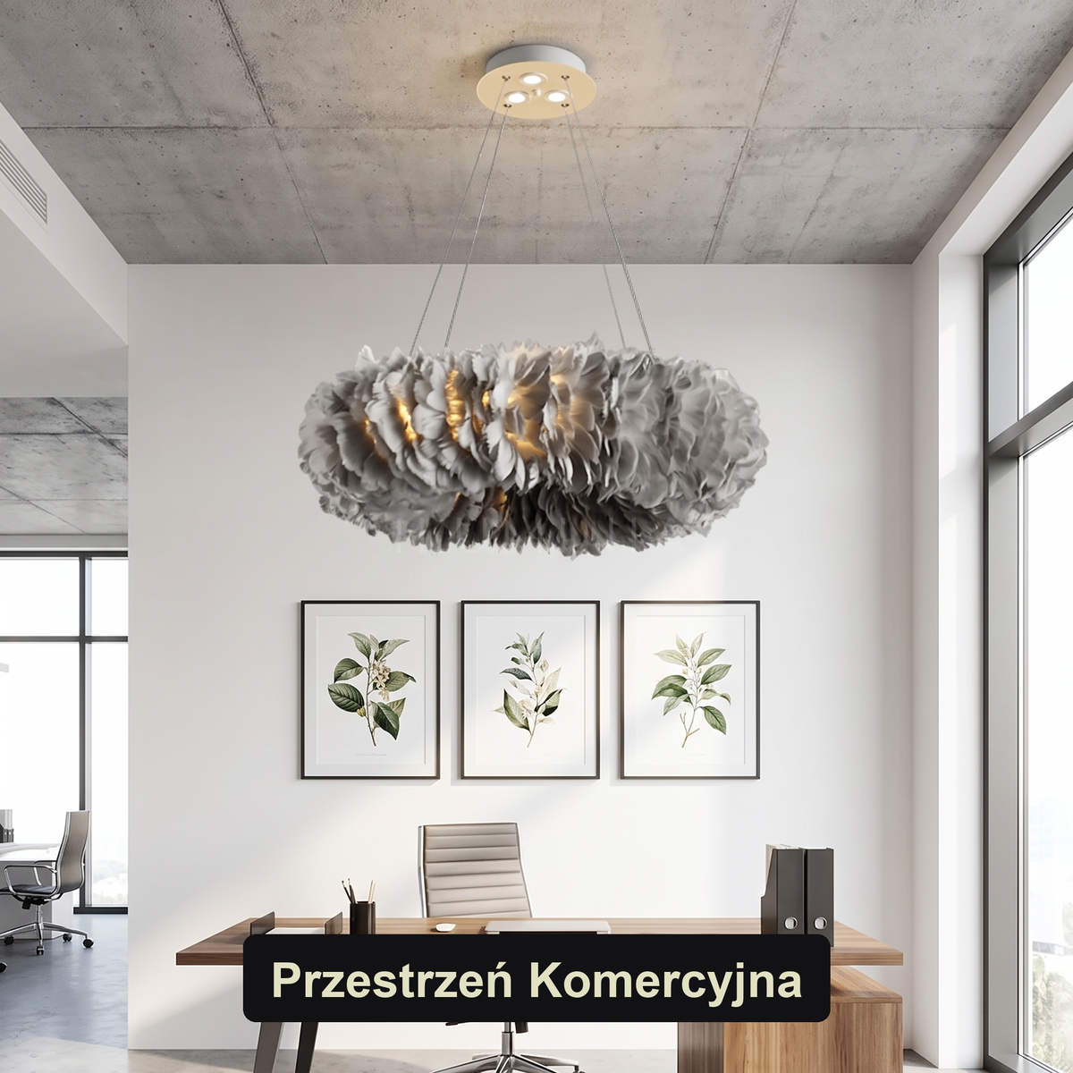 Żyrandol do szarego salonu | Amarosa – przestrzeń komercyjna