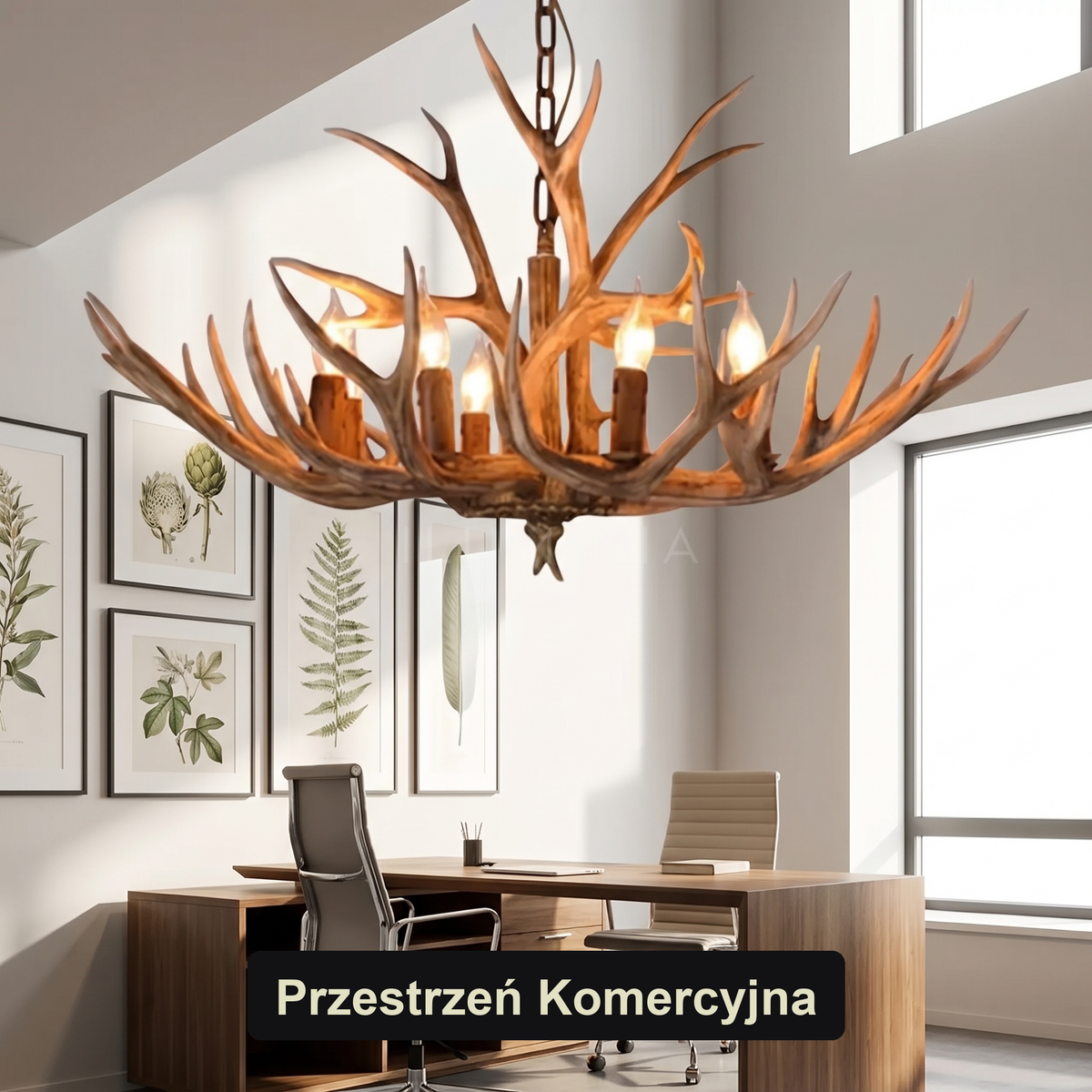 Żyrandol drewniany rustykalny | Lambuna