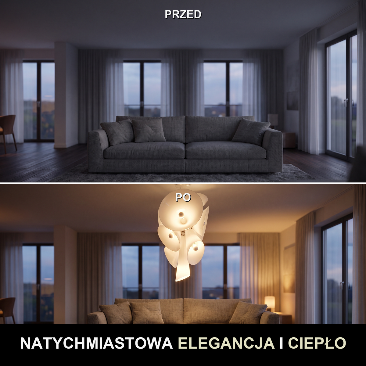 Żyrandol fioletowe kwiaty | Bantavia