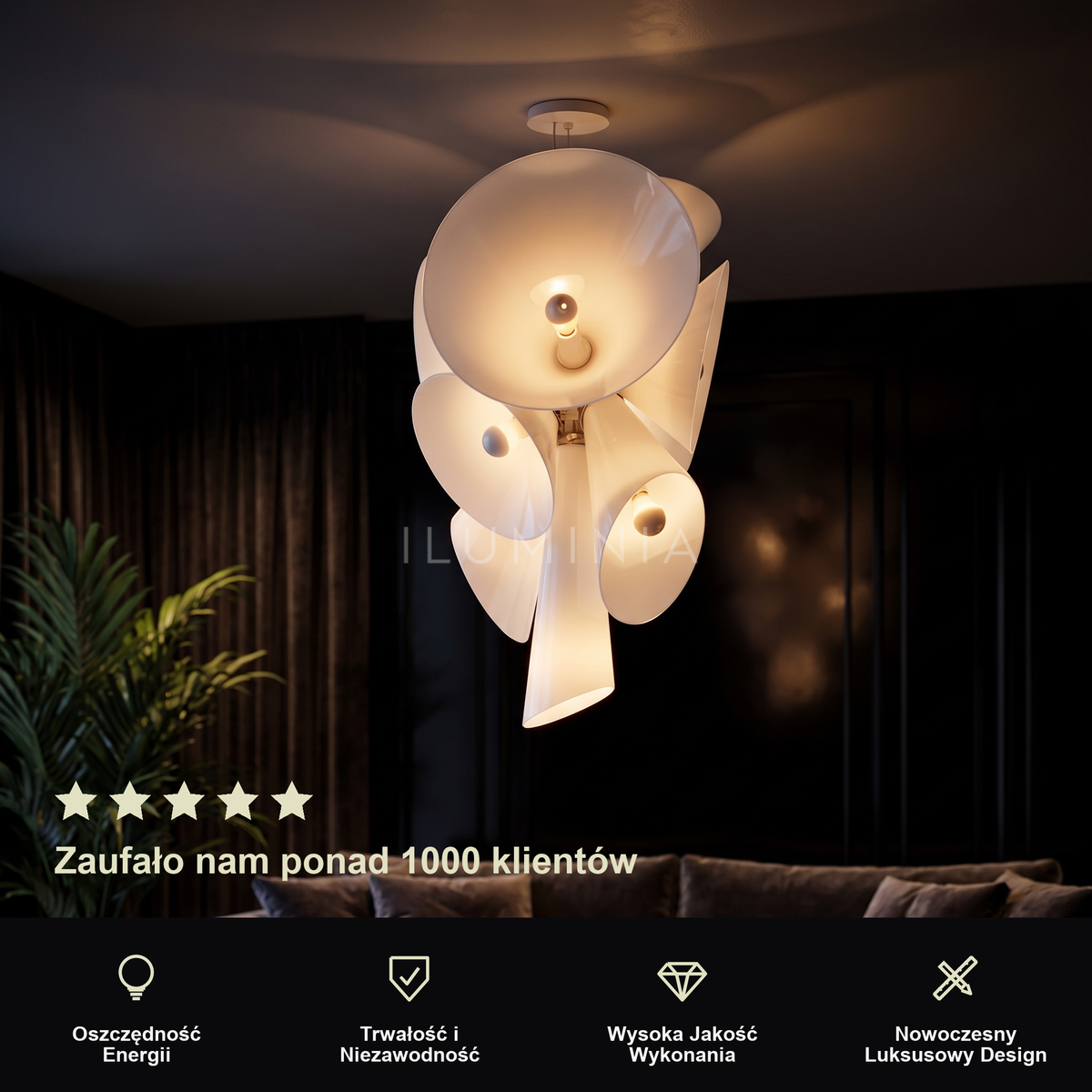 Żyrandol fioletowe kwiaty | Bantavia
