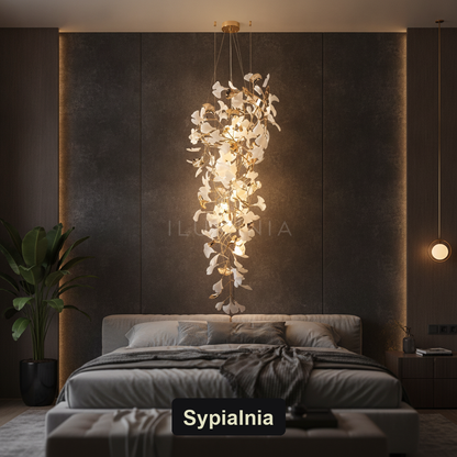 Żyrandol liście miłorzębu Ginkgo | FOGLIA – sypialnia