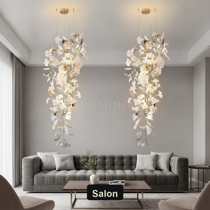 Żyrandol liście miłorzębu Ginkgo | FOGLIA – salon