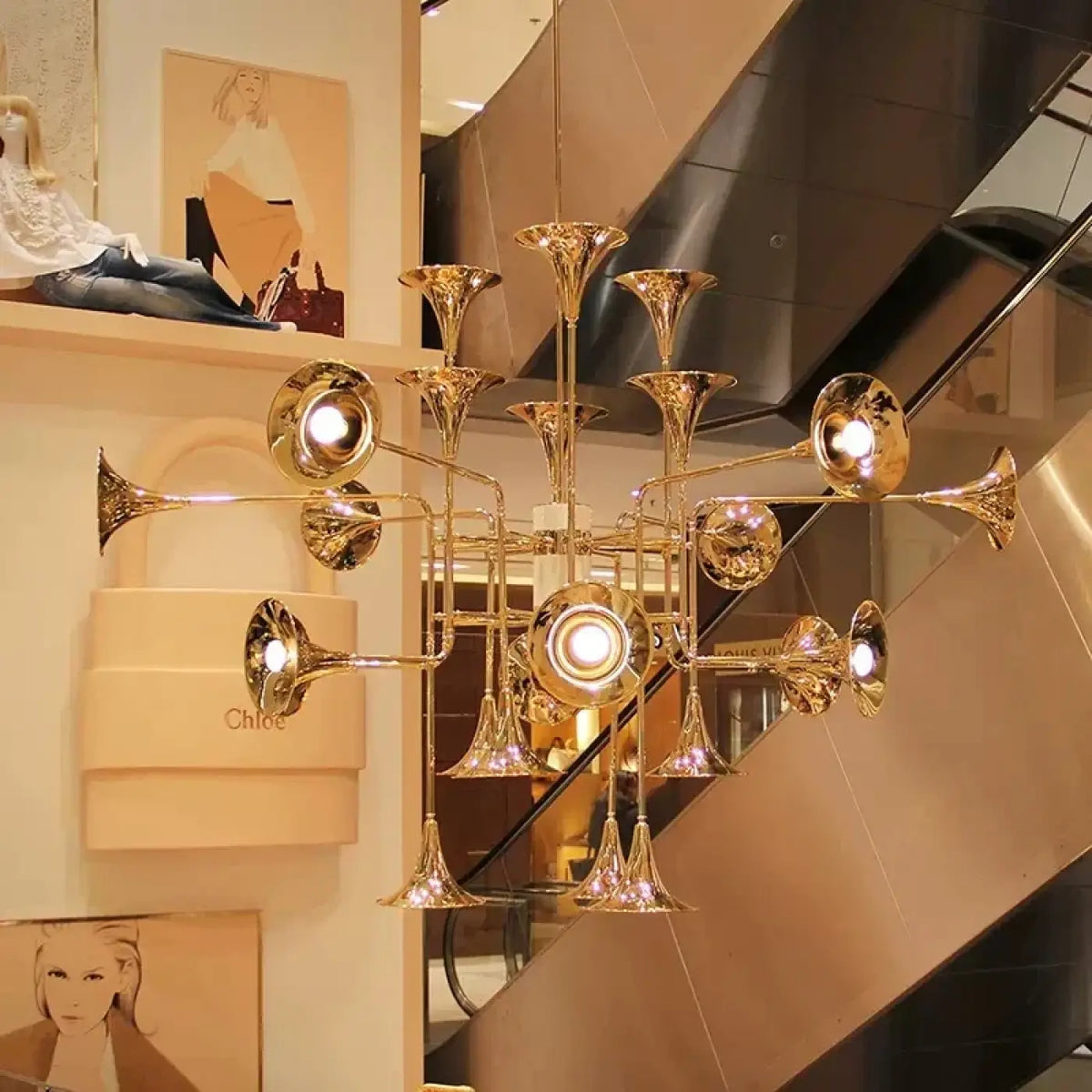 Żyrandol glamour czarny w stylu art déco