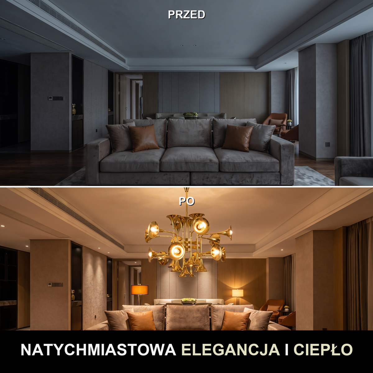 Żyrandol glamour czarny | Colmilla