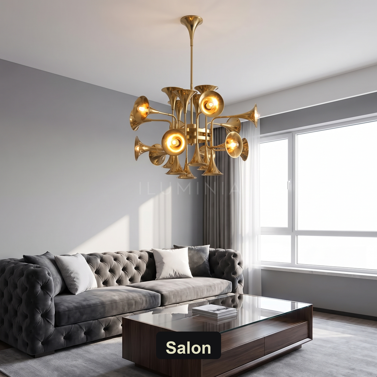 Żyrandol glamour czarny | Colmilla