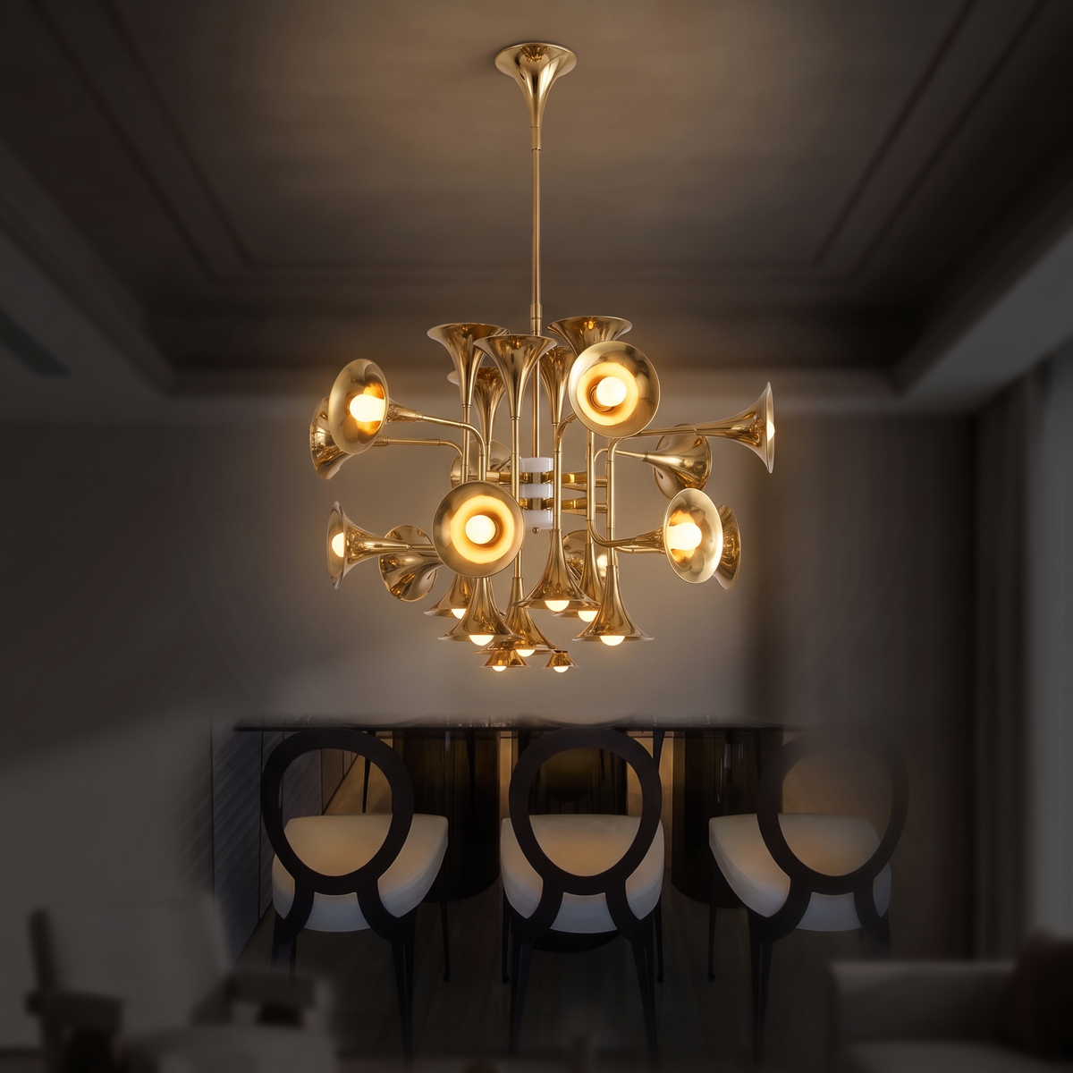 Żyrandol glamour czarny | Colmilla