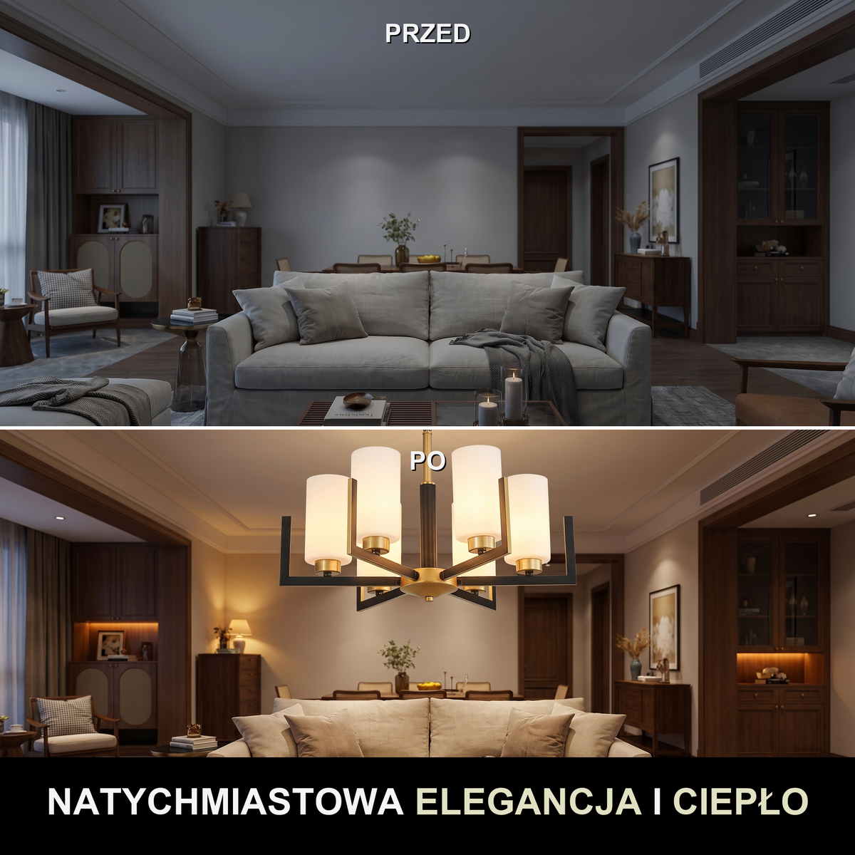 Żyrandol glamour srebrny | Ricora