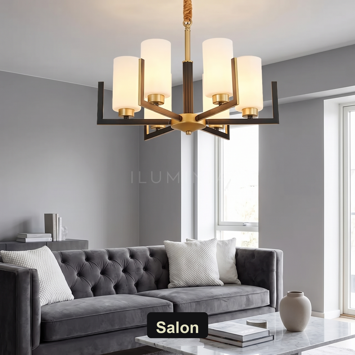Żyrandol glamour srebrny | Ricora