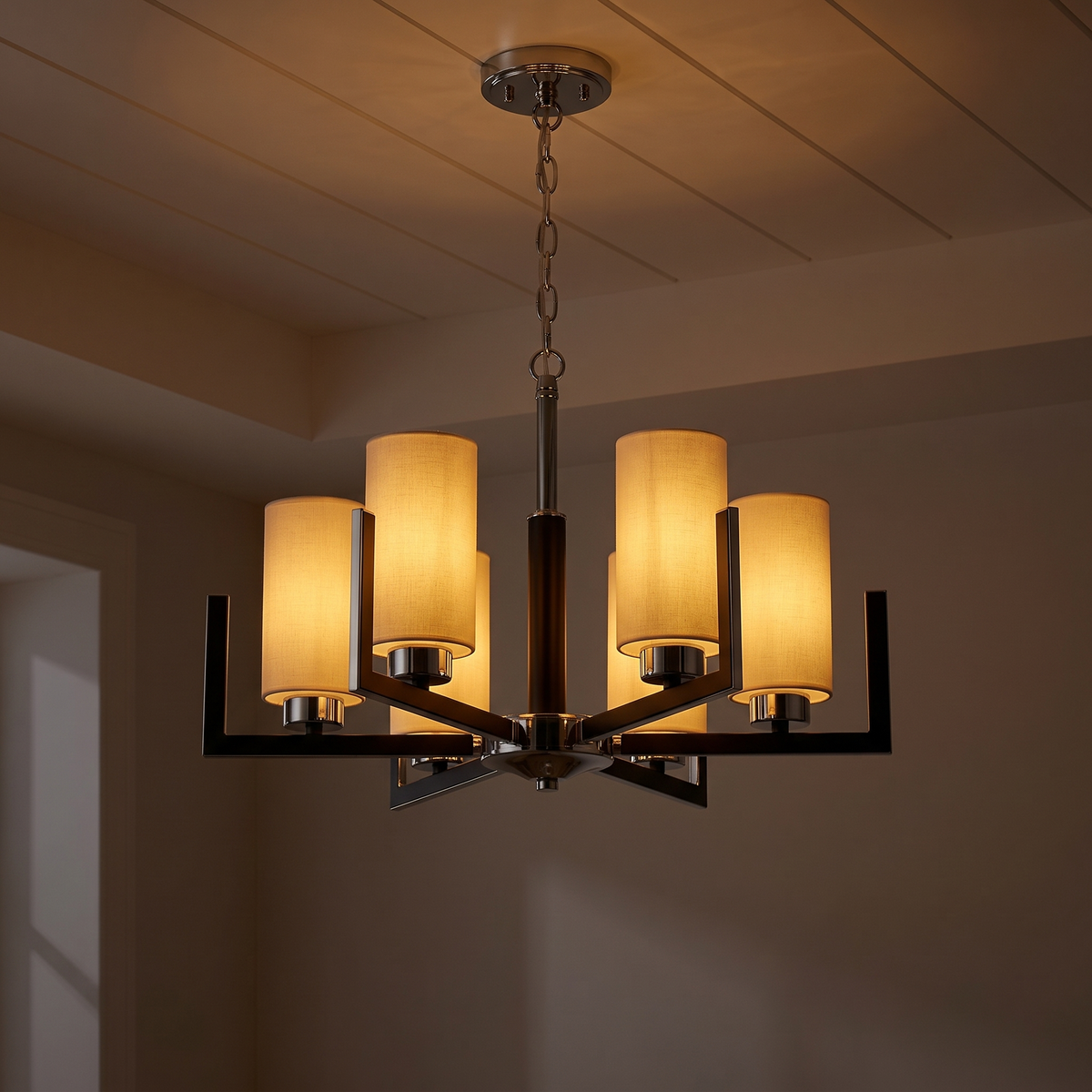 Żyrandol glamour srebrny | Ricora