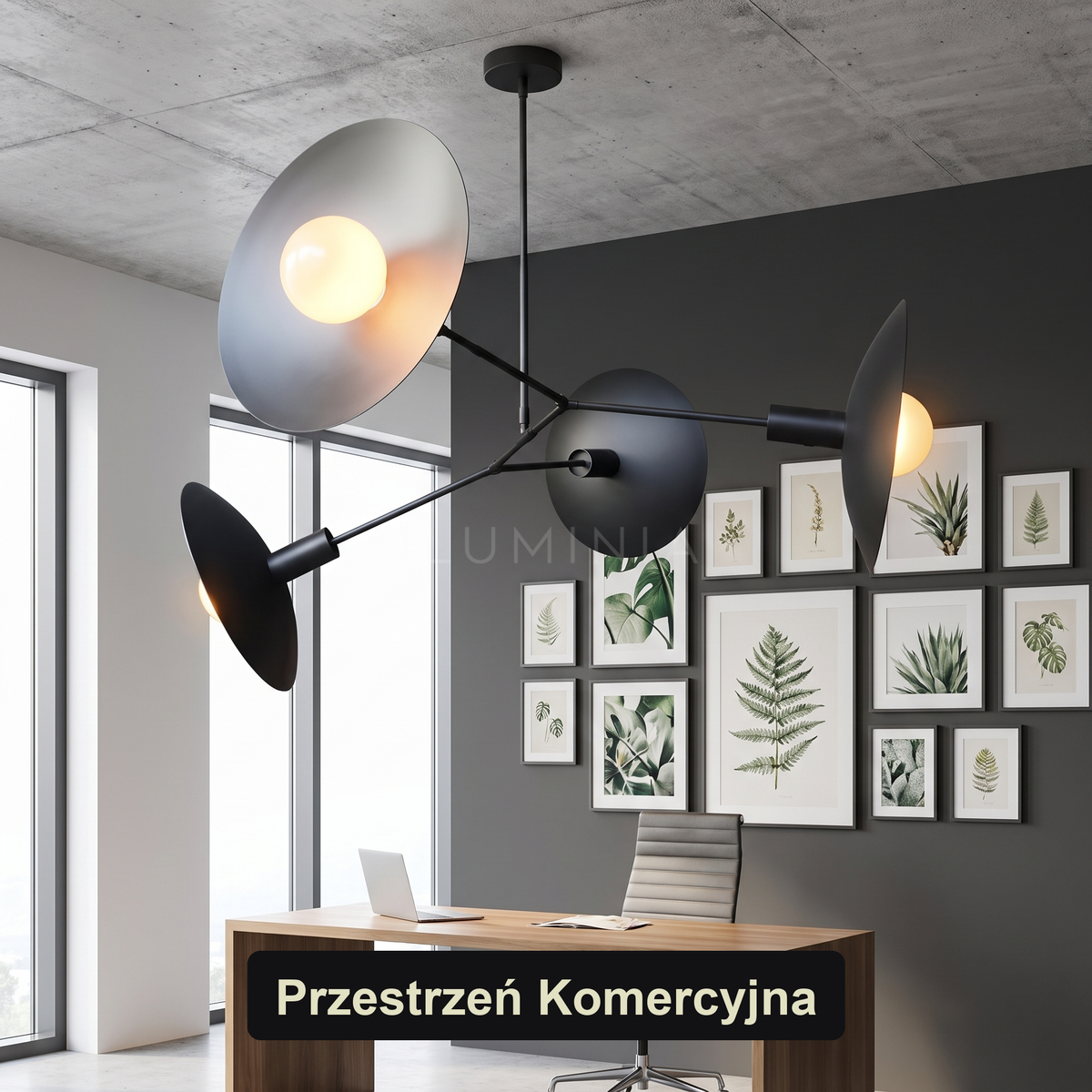 Żyrandol industrialny czarny | Celetta