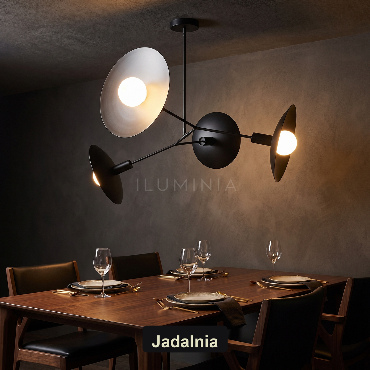 Żyrandol industrialny czarny | Celetta