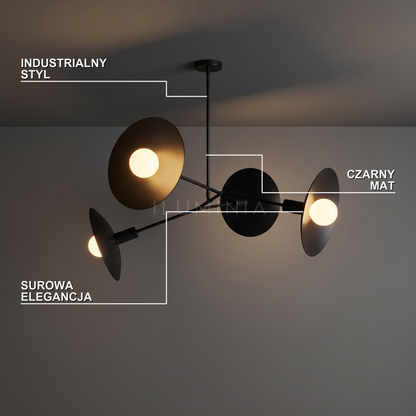 Żyrandol industrialny czarny | Celetta