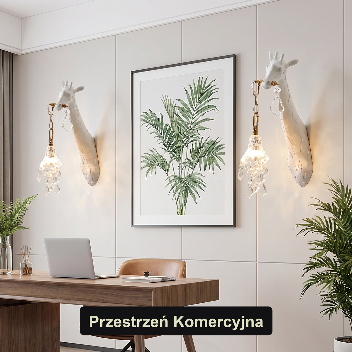 Kinkiet głowa żyrafy z kryształkami | SAFIRA