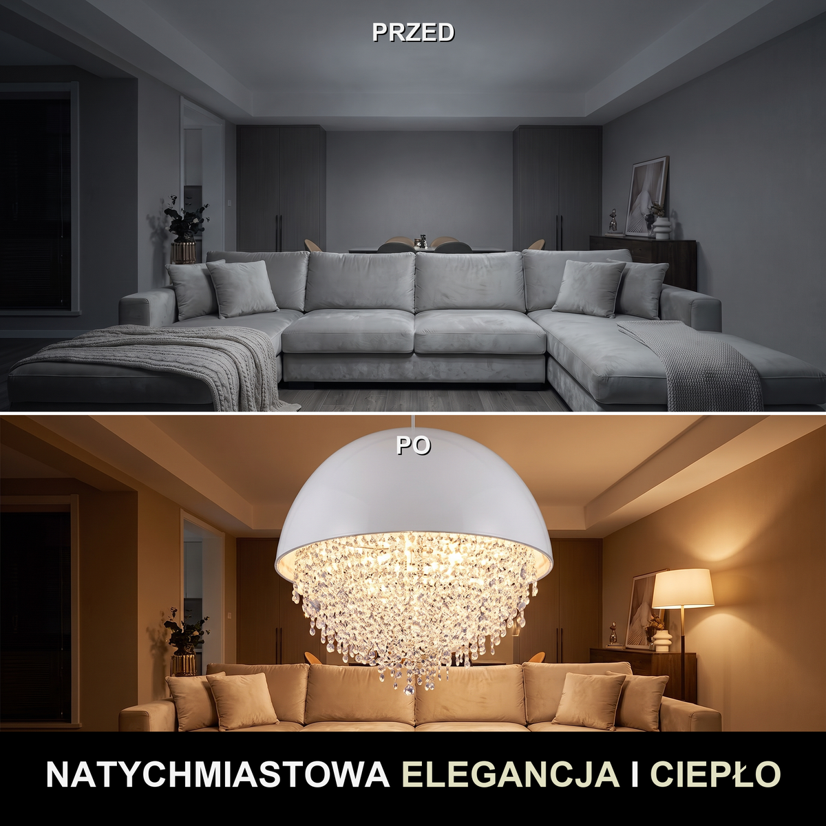 Żyrandol kryształowy kula | Claretta