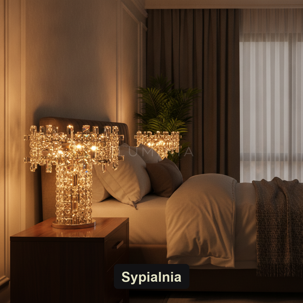 Żyrandol kryształowy LED | CRISTALLO – sypialnia