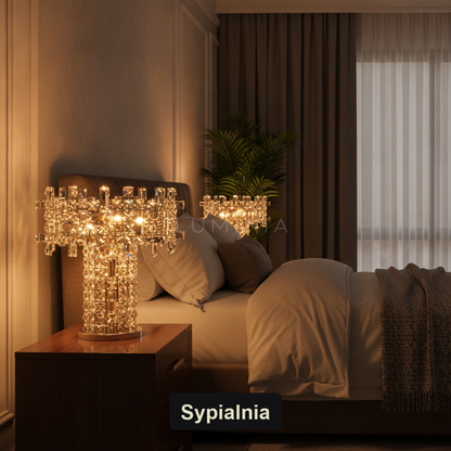 Żyrandol kryształowy LED | CRISTALLO – sypialnia