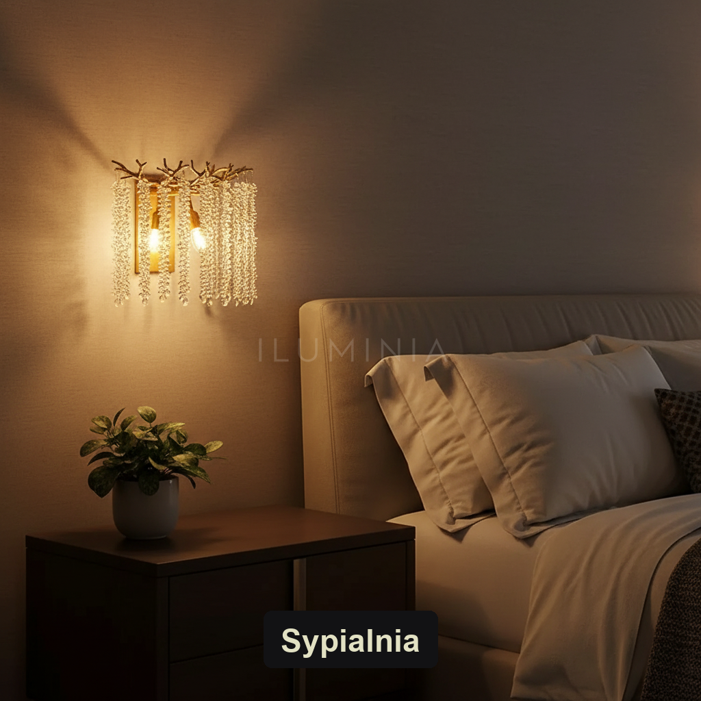 Żyrandol kryształowy nad stół | AURELIA – sypialnia