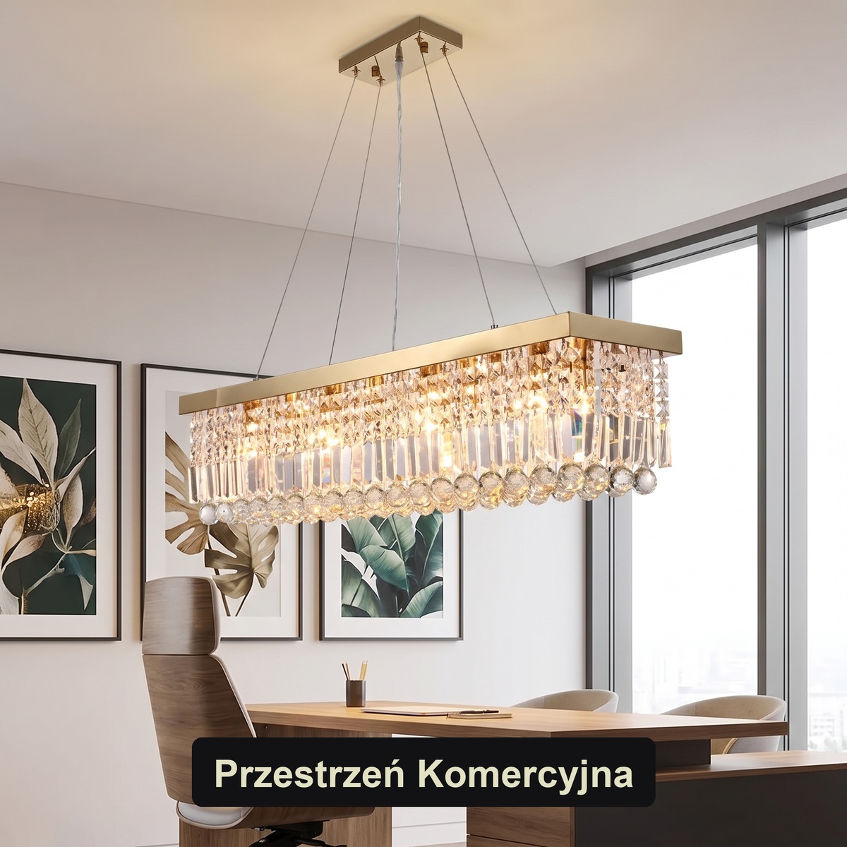 Żyrandol kryształowy prostokątny | Galisa