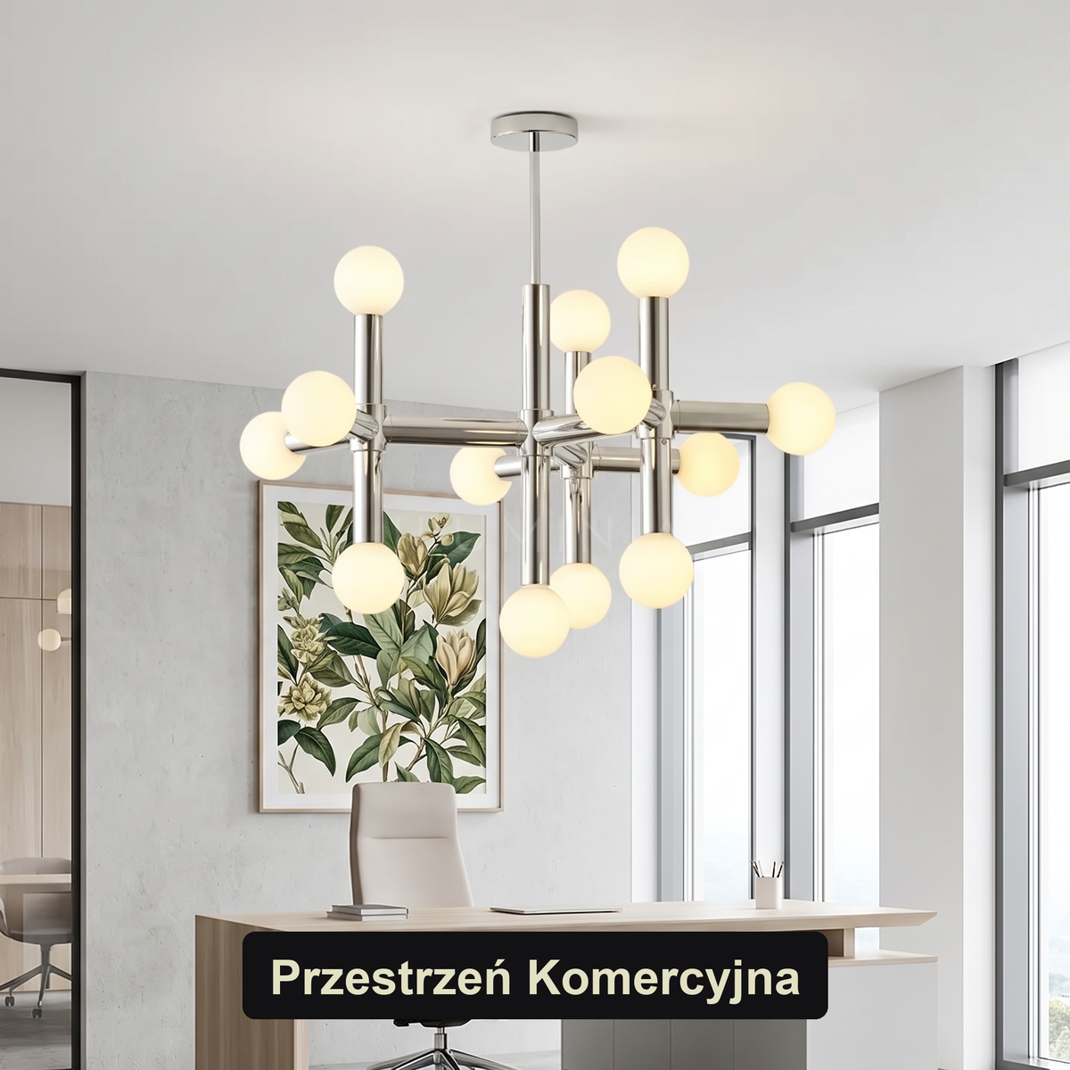 Żyrandol kule srebrne | Carmela