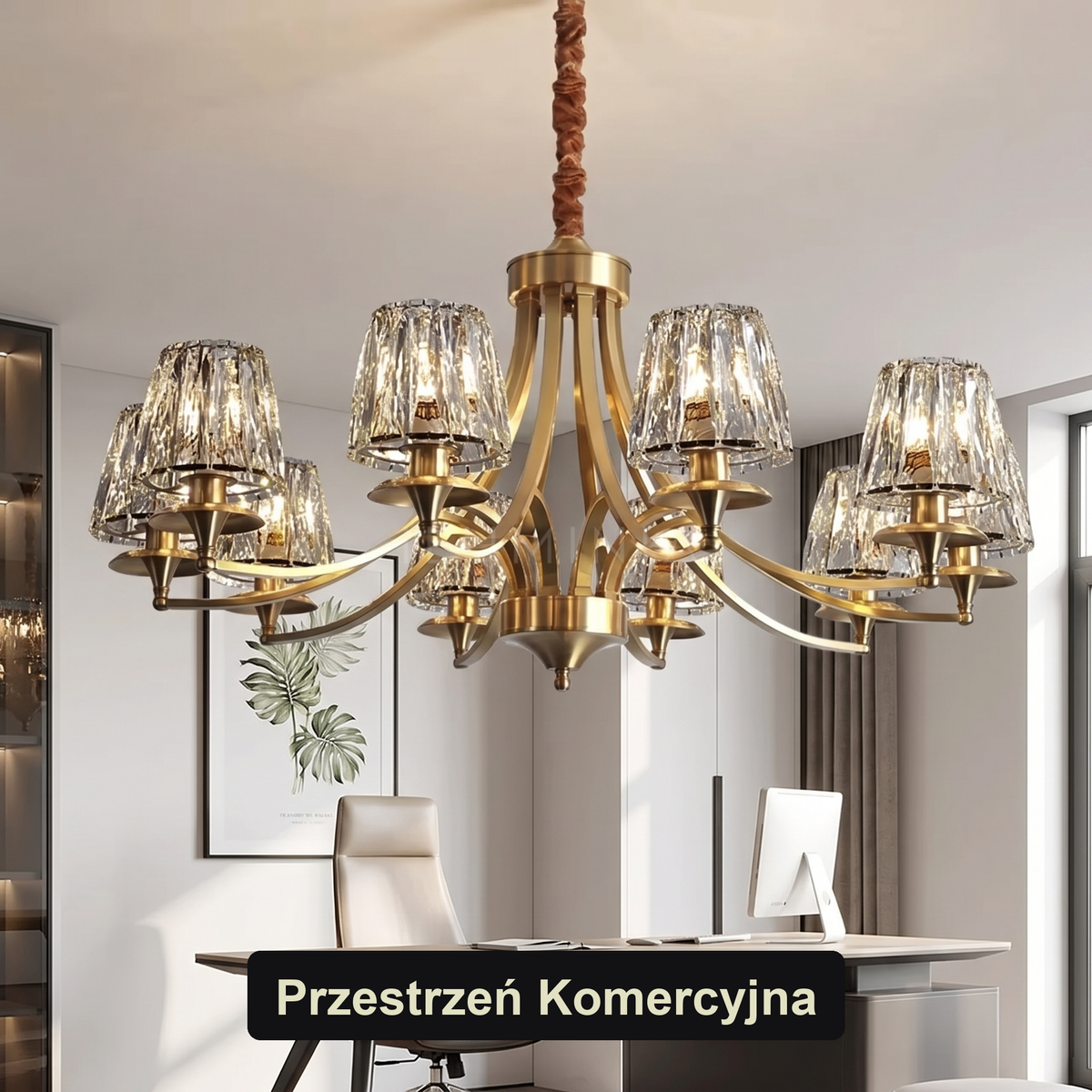 Żyrandol mosiężny do salonu | Capola