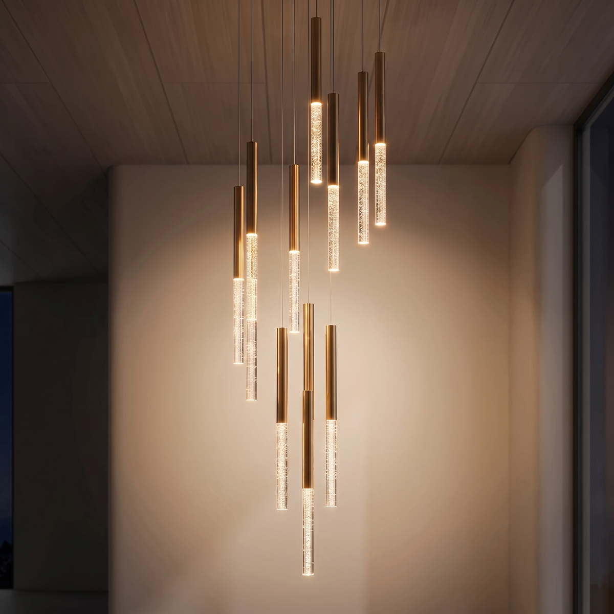 Żyrandol na schody | Castella – zapalone światło