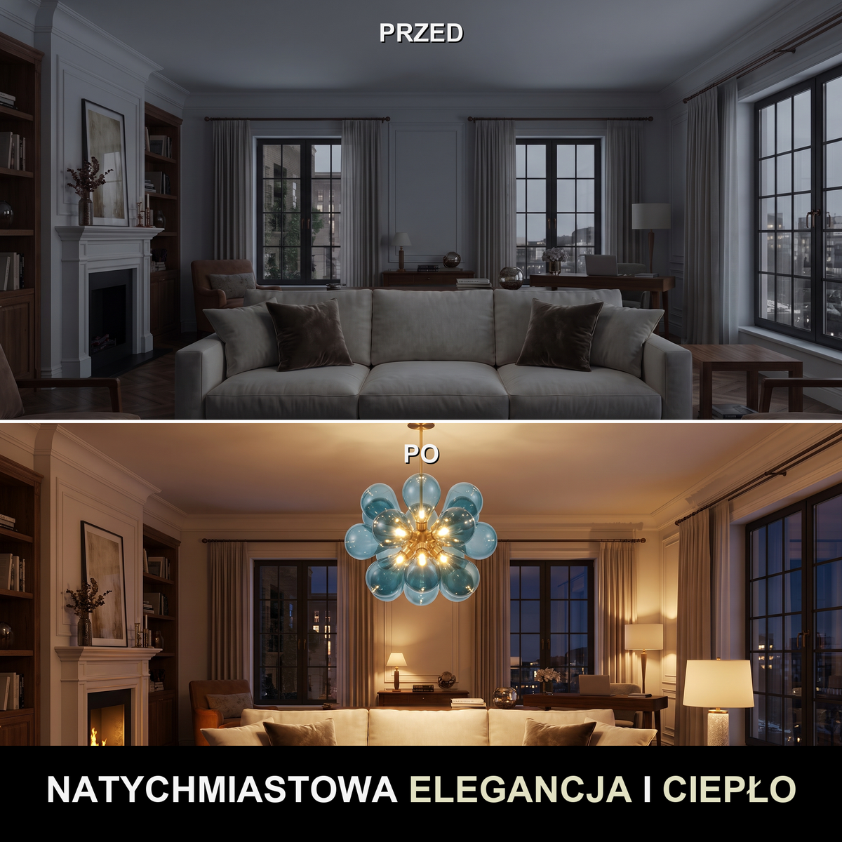 Żyrandol niebieski | Celena