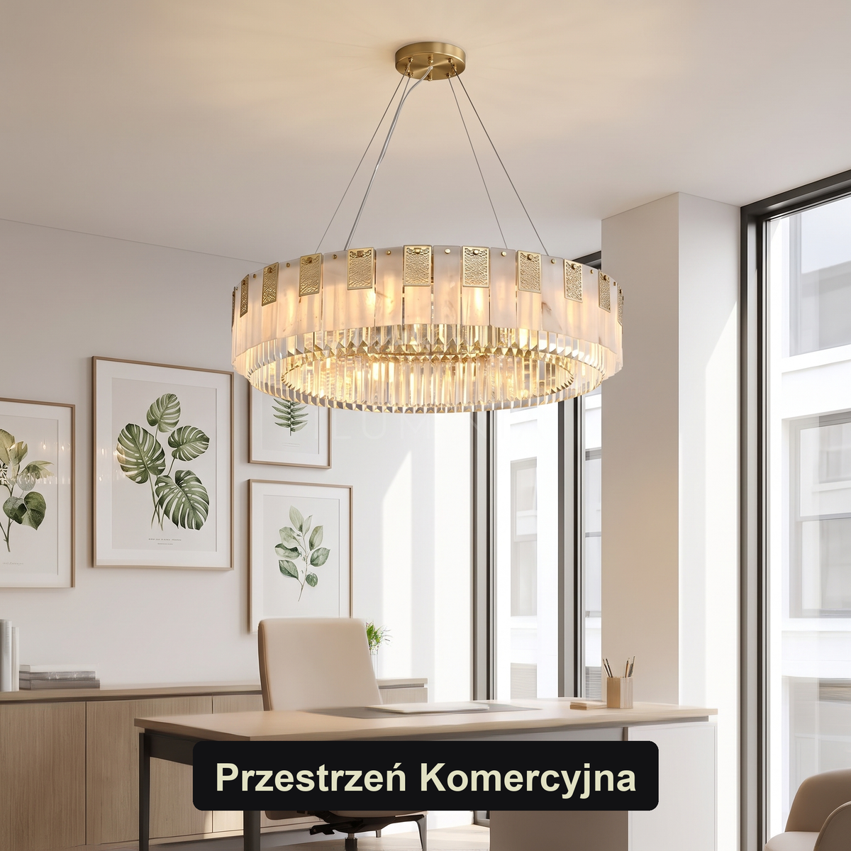 Żyrandol okrągły z kryształkami | Venilla