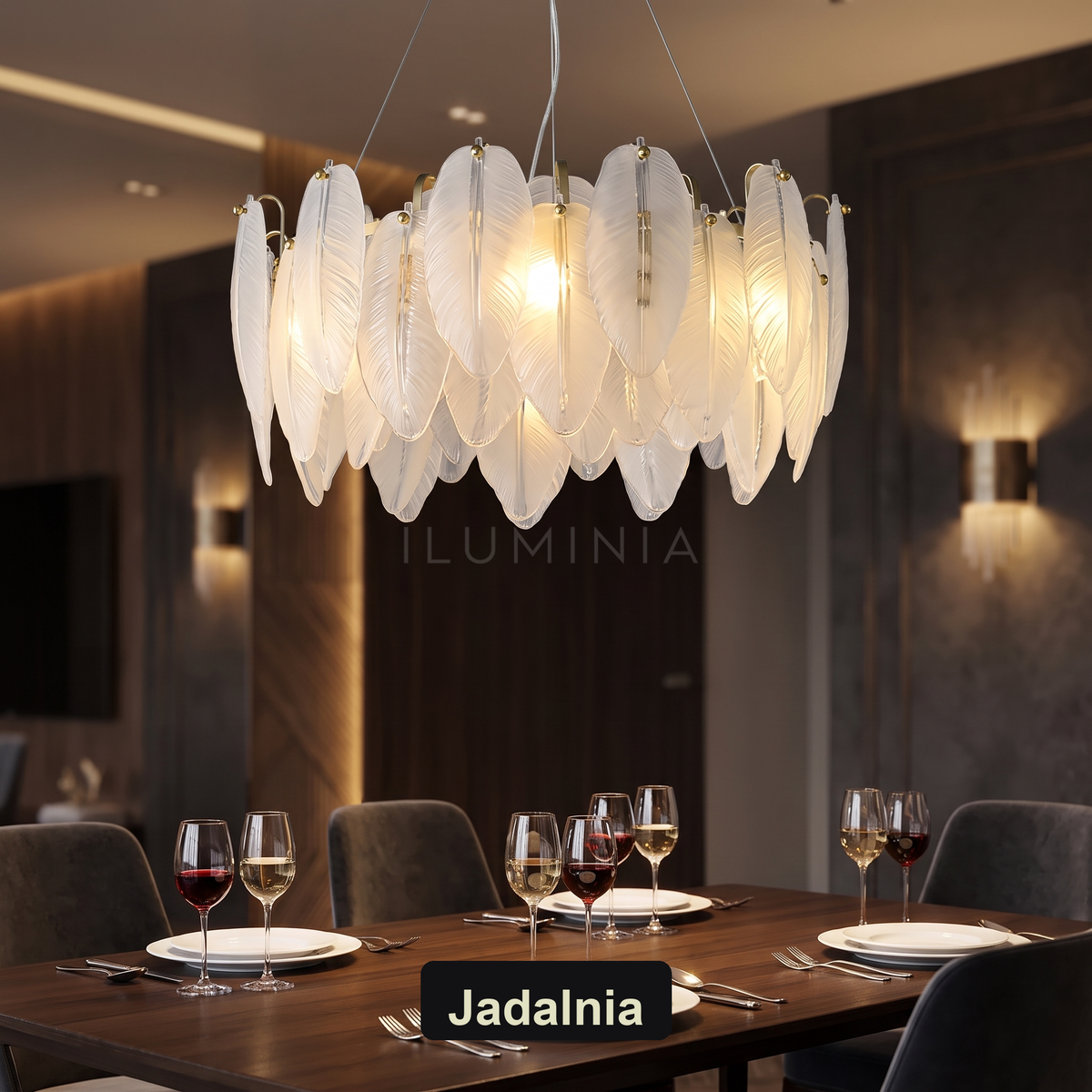 Żyrandol pióra | Rinella – jadalnia