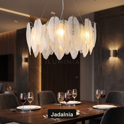 Żyrandol pióra | Rinella – jadalnia