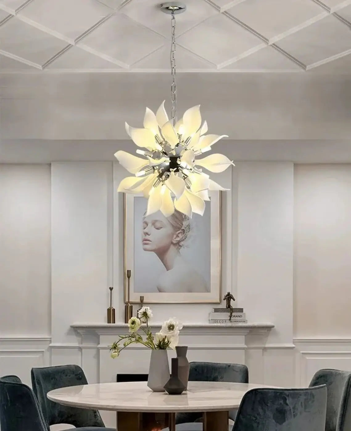 Żyrandol płatki w stylu art déco