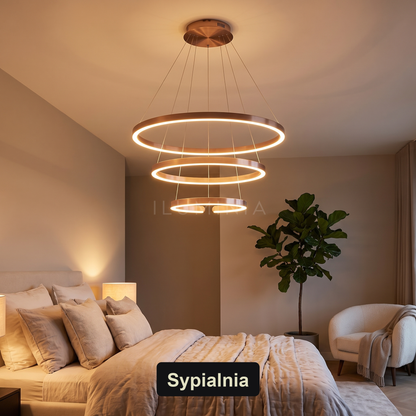 Żyrandol różowe złoto | Terisa – sypialnia