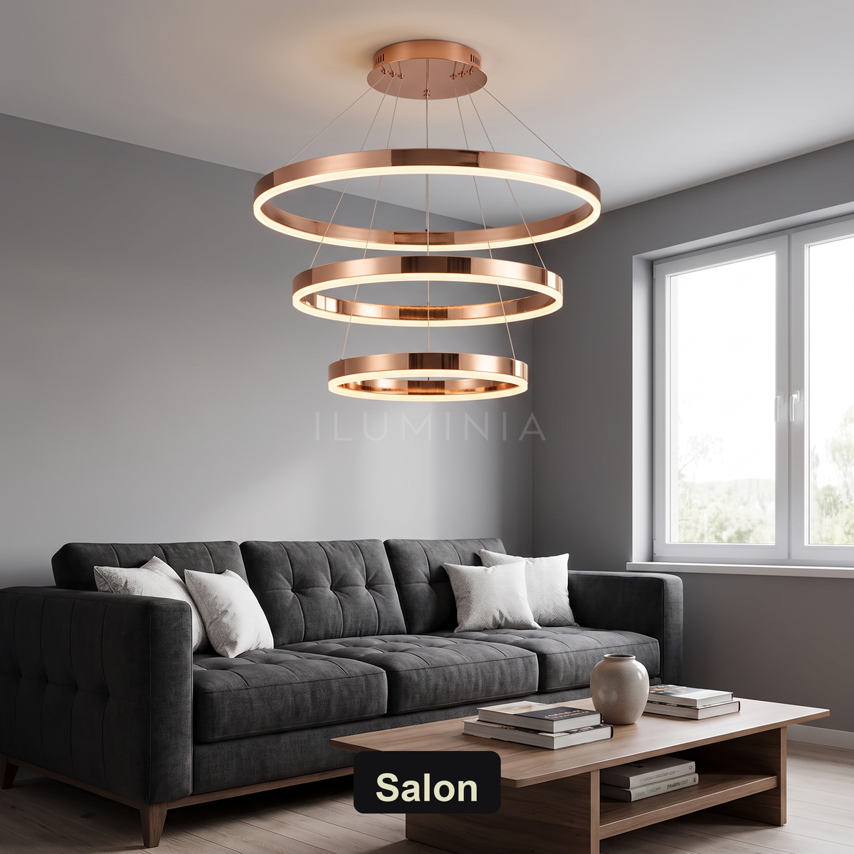 Żyrandol różowe złoto | Terisa – salon