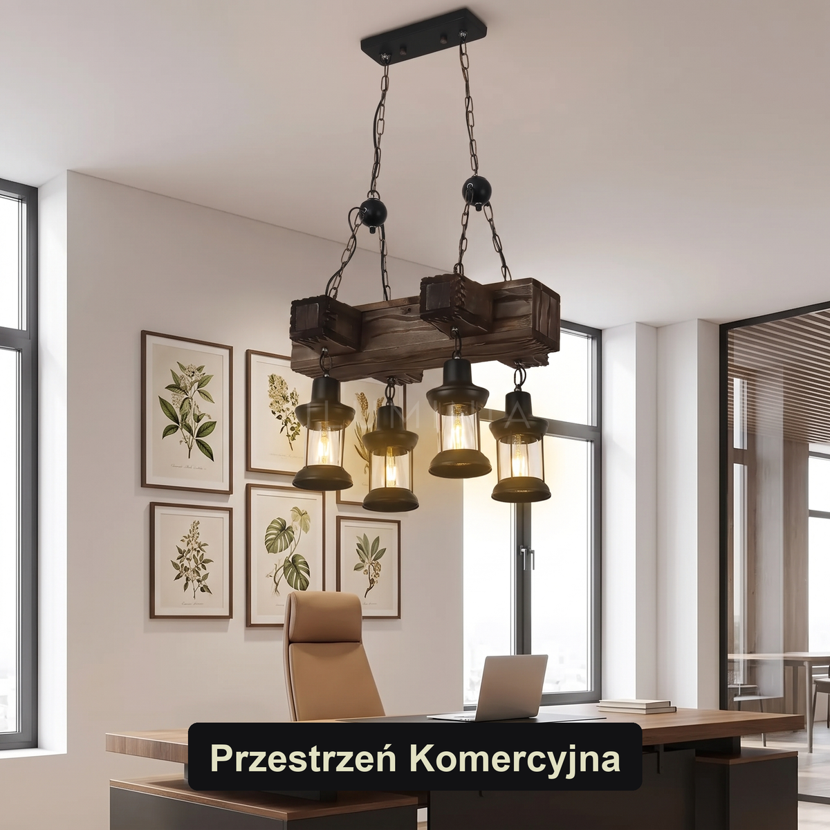Żyrandol rustykalny do kuchni | Barena