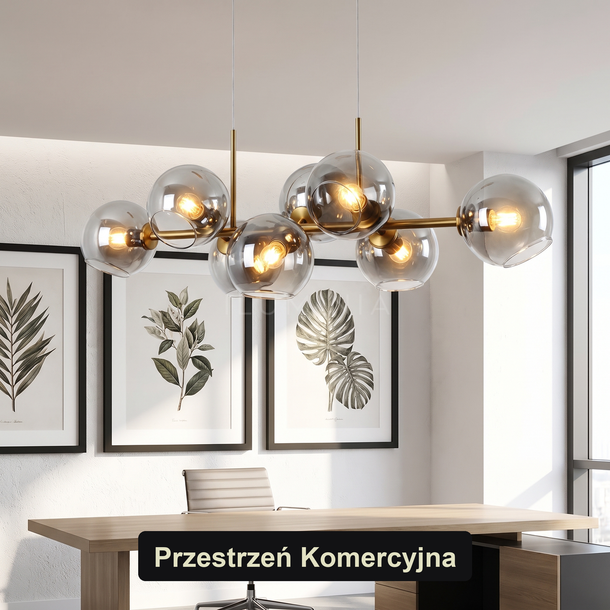 Żyrandol srebrny kule | Sienelia