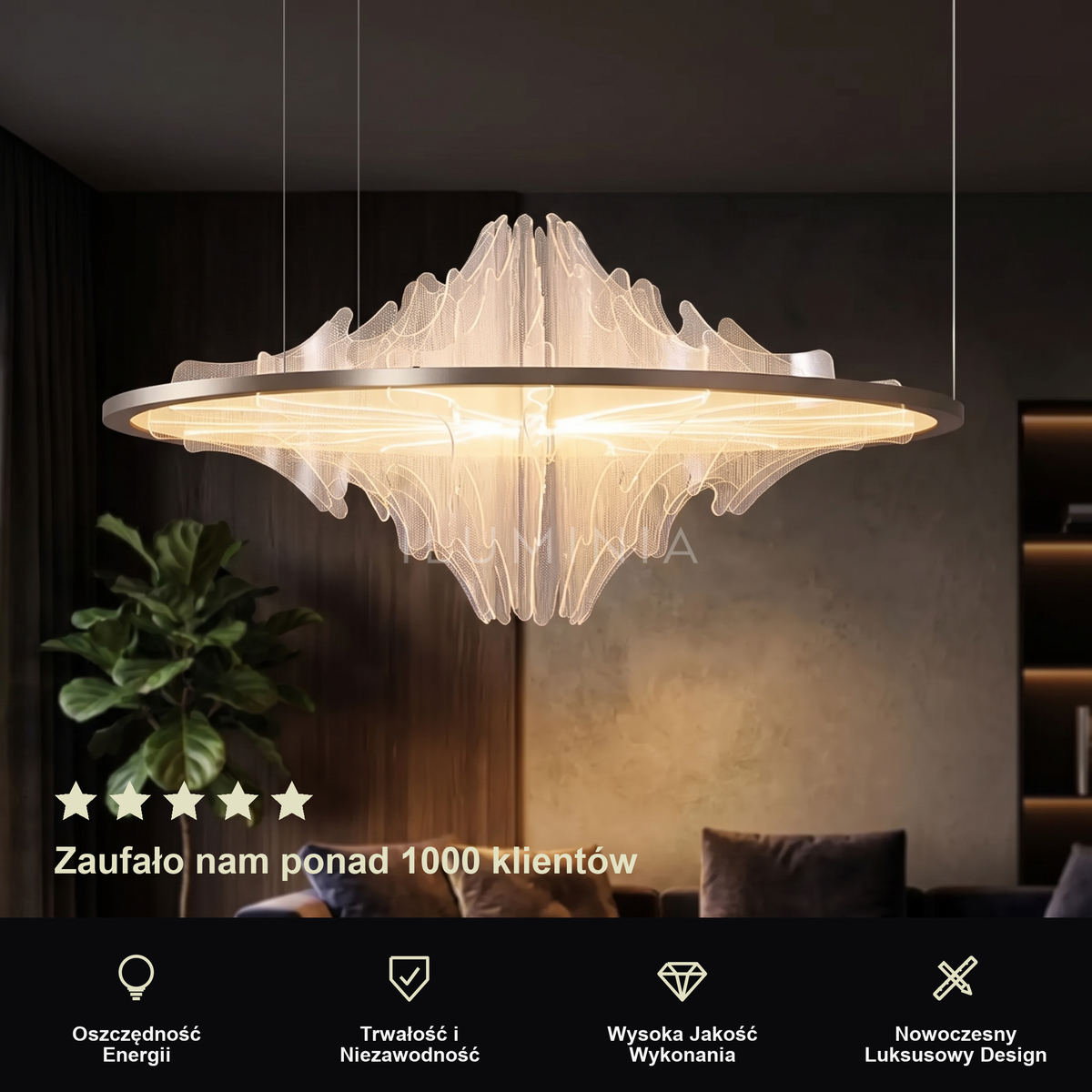Żyrandol styl skandynawski sypialnia | Verella