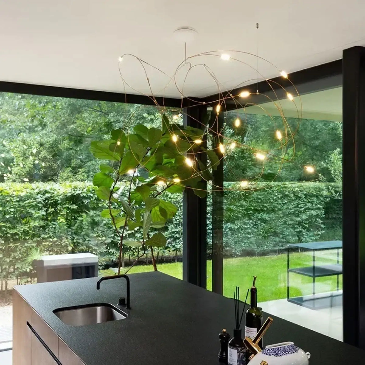 Żyrandol świecznikowy srebrny do sypialni