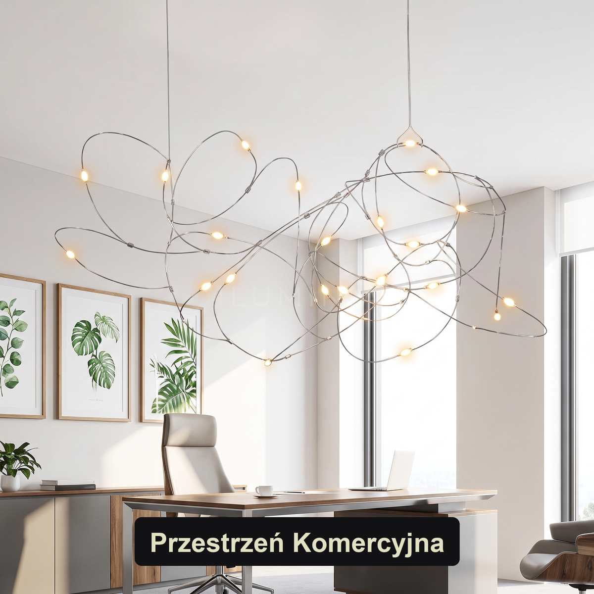 Żyrandol świecznikowy srebrny | Tuvisa