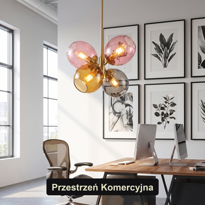 Żyrandol szklany kolorowy | Faelita