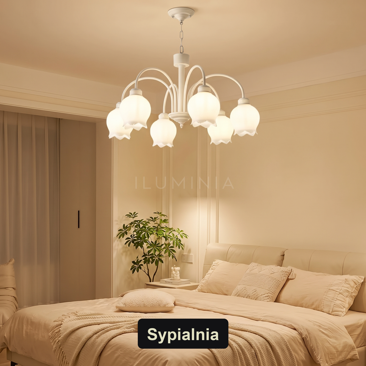 Żyrandol z kwiatami | Simenza – sypialnia