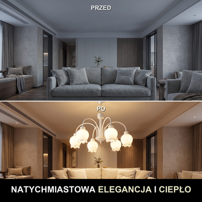 Żyrandol z kwiatami | Simenza – przed i po