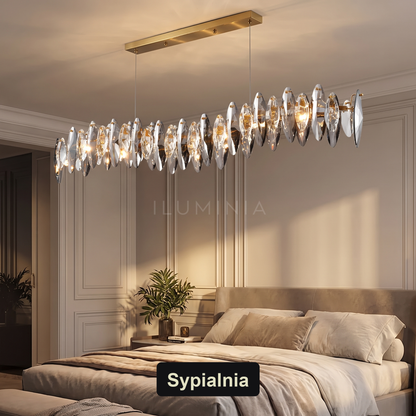 Nowoczesny żyrandol LED liniowy srebrny | Pietta – sypialnia