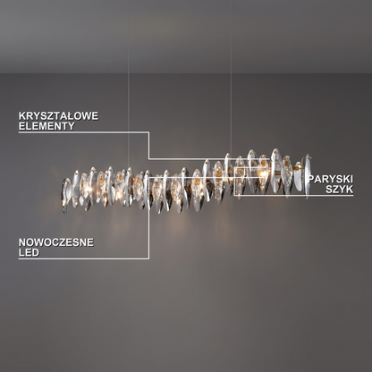 Nowoczesny żyrandol LED liniowy srebrny | Pietta – cechy i funkcje